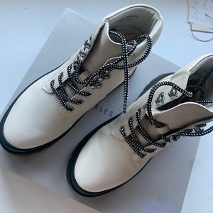 Charles & Keith BRAND NEW white combat boots
